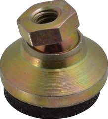 Vlier - 800 Lb Capacity, 1/4-20 Thread, 45/64" OAL, Steel Stud, Tapped Pivotal Socket Mount Leveling Pad - 1" Base Diam, Elastomer Pad, 1/2" Hex - Industrial Tool & Supply