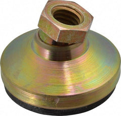 Vlier - 3750 Lb Capacity, 1/2-13 Thread, 1-1/8" OAL, Steel Stud, Tapped Pivotal Socket Mount Leveling Pad - 1-7/8" Base Diam, Elastomer Pad, 3/4" Hex - Industrial Tool & Supply