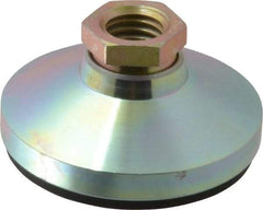 Vlier - 4500 Lb Capacity, 5/8-11 Thread, 1-1/4" OAL, Steel Stud, Tapped Pivotal Socket Mount Leveling Pad - 2-1/2" Base Diam, Elastomer Pad, 7/8" Hex - Industrial Tool & Supply