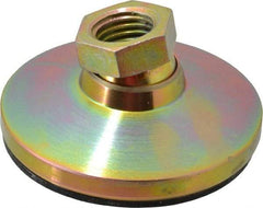 Vlier - 16400 Lb Capacity, 1-8 Thread, 1-7/8" OAL, Steel Stud, Tapped Pivotal Socket Mount Leveling Pad - 4" Base Diam, Elastomer Pad, 1-3/8" Hex - Industrial Tool & Supply