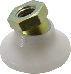 Vlier - 300 Lb Capacity, 3/8-16 Thread, 7/8" OAL, Steel Stud, Tapped Pivotal Socket Mount Leveling Pad - 1-1/4" Base Diam, Delrin Pad, 5/8" Hex - Industrial Tool & Supply