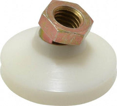 Vlier - 700 Lb Capacity, 1/2-13 Thread, 1-1/8" OAL, Steel Stud, Tapped Pivotal Socket Mount Leveling Pad - 1-7/8" Base Diam, Delrin Pad, 3/4" Hex - Industrial Tool & Supply