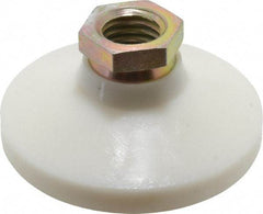 Vlier - 1200 Lb Capacity, 5/8-11 Thread, 1-1/4" OAL, Steel Stud, Tapped Pivotal Socket Mount Leveling Pad - 2-1/2" Base Diam, Delrin Pad, 7/8" Hex - Industrial Tool & Supply
