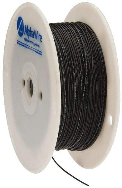Alpha Wire - 24 AWG, 1 Strand, 305 m OAL, Tinned Copper Hook Up Wire - Black PVC Jacket, 0.052" Diam - Industrial Tool & Supply