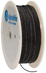 Alpha Wire - 22 AWG, 1 Strand, 305 m OAL, Tinned Copper Hook Up Wire - Black PVC Jacket, 0.057" Diam - Industrial Tool & Supply