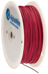 Alpha Wire - 22 AWG, 1 Strand, 305 m OAL, Tinned Copper Hook Up Wire - Red PVC Jacket, 0.057" Diam - Industrial Tool & Supply