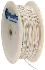 Alpha Wire - 22 AWG, 1 Strand, 305 m OAL, Tinned Copper Hook Up Wire - White PVC Jacket, 0.057" Diam - Industrial Tool & Supply