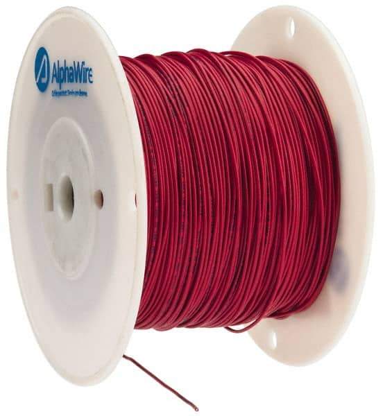 Alpha Wire - 20 AWG, 1 Strand, 305 m OAL, Tinned Copper Hook Up Wire - Red PVC Jacket, 0.064" Diam - Industrial Tool & Supply