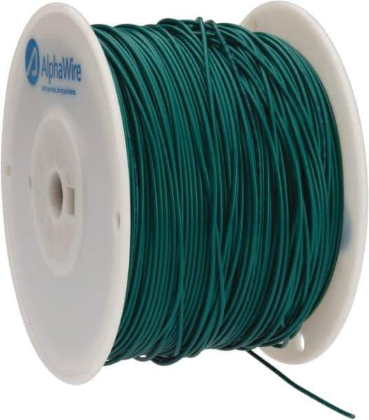 Alpha Wire - 18 AWG, 16 Strand, 305 m OAL, Tinned Copper Hook Up Wire - Green PVC Jacket, 0.079" Diam - Industrial Tool & Supply