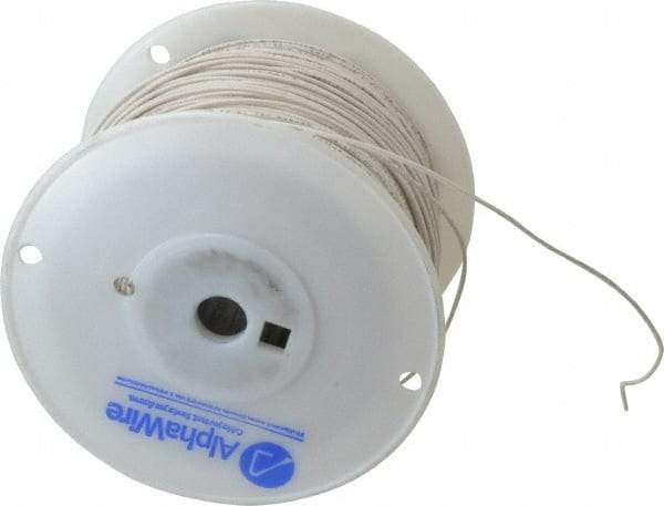 Alpha Wire - 18 AWG, 1 Strand, 305 m OAL, Tinned Copper Hook Up Wire - White PVC Jacket, 0.072" Diam - Industrial Tool & Supply