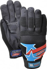 MSC - Size XL (10) Amara with Padding Anti-Vibration/Impact Protection Work Gloves - For Mechanic's & Lifting, Uncoated, Hook & Loop Cuff, Full Fingered, Stars & Stripes, Paired - Industrial Tool & Supply