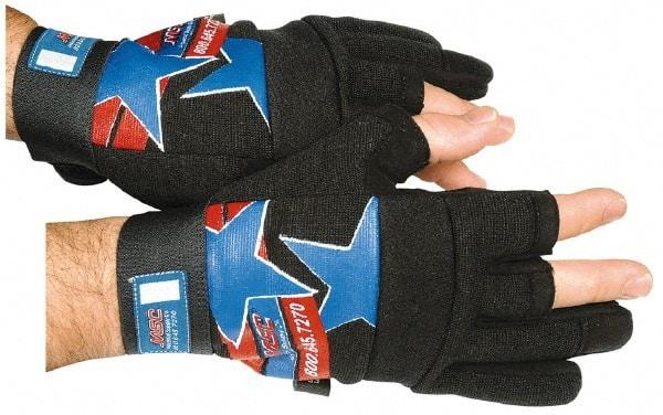 MSC - Size M (8) Amara with Padding Anti-Vibration/Impact Protection Work Gloves - For Mechanic's & Lifting, Uncoated, Hook & Loop Cuff, (3) Half Fingered/(2) Full Fingered, Stars & Stripes, Paired - Industrial Tool & Supply