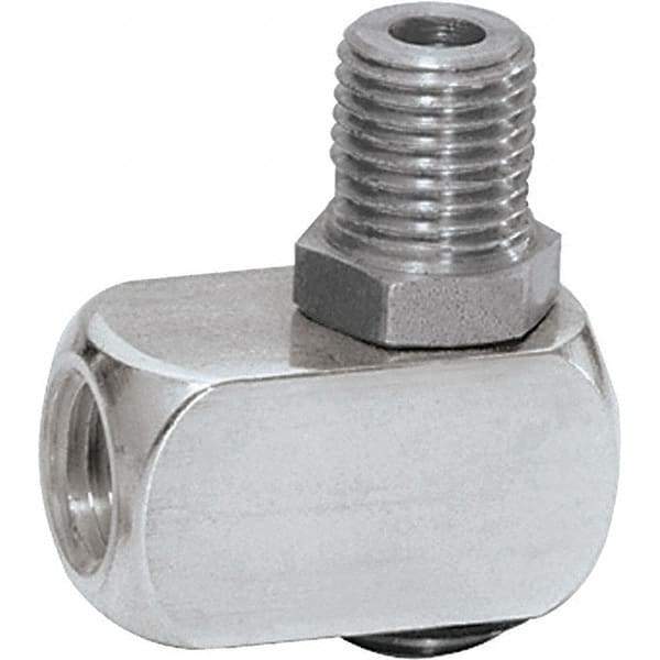 Dynabrade - 1/4 Male NPT Pneumatic Hose Single Pivot Fitting - Aluminum - Industrial Tool & Supply