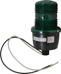 Federal Signal Corp - 120 VAC, 4X NEMA Rated, Strobe Tube, Green, Low Profile Mini Strobe Light - 65 to 95 Flashes per min, 1/2 Inch Pipe, 3-1/8 Inch Diameter, 5.8 Inch High, IP66 Ingress Rating, Pipe Mount - Industrial Tool & Supply