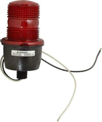 Federal Signal Corp - 120 VAC, 4X NEMA Rated, Strobe Tube, Red, Low Profile Mini Strobe Light - 65 to 95 Flashes per min, 1/2 Inch Pipe, 3-1/8 Inch Diameter, 5.8 Inch High, IP66 Ingress Rating, Pipe Mount - Industrial Tool & Supply
