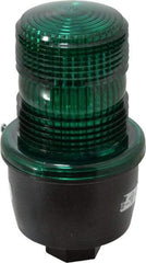 Federal Signal Corp - 120 VAC, 4X NEMA Rated, Strobe Tube, Green, Low Profile Mini Strobe Light - 65 to 95 Flashes per min, 1/2 Inch Pipe, 3-1/8 Inch Diameter, 5.7 Inch High, IP66 Ingress Rating, Pipe Mount - Industrial Tool & Supply