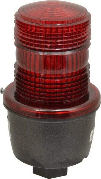 Federal Signal Corp - 120 VAC, 4X NEMA Rated, Strobe Tube, Red, Low Profile Mini Strobe Light - 65 to 95 Flashes per min, 1/2 Inch Pipe, 3-1/8 Inch Diameter, 5.7 Inch High, IP66 Ingress Rating, Pipe Mount - Industrial Tool & Supply