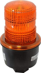 Federal Signal Corp - 12 to 48 VDC, 4X NEMA Rated, Strobe Tube, Amber, Low Profile Mini Strobe Light - 65 to 95 Flashes per min, 1/2 Inch Pipe, 3-1/8 Inch Diameter, 5.7 Inch High, IP66 Ingress Rating, Pipe Mount - Industrial Tool & Supply