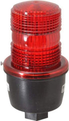 Federal Signal Corp - 12 to 48 VDC, 4X NEMA Rated, Strobe Tube, Red, Low Profile Mini Strobe Light - 65 to 95 Flashes per min, 1/2 Inch Pipe, 3-1/8 Inch Diameter, 5.7 Inch High, IP66 Ingress Rating, Pipe Mount - Industrial Tool & Supply