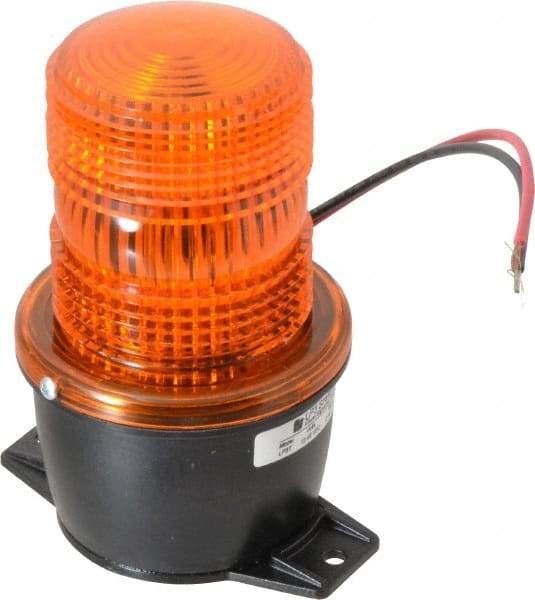 Federal Signal Corp - 12 to 48 VDC, 4X NEMA Rated, Strobe Tube, Amber, Low Profile Mini Strobe Light - 65 to 95 Flashes per min, 3-1/8 Inch Diameter, 5.1 Inch High, IP66 Ingress Rating, T Mount - Industrial Tool & Supply