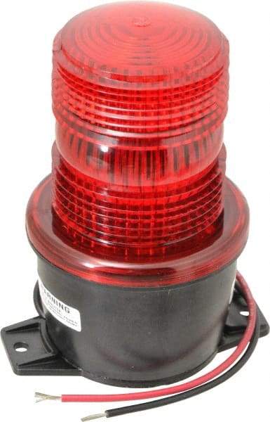 Federal Signal Corp - 12 to 48 VDC, 4X NEMA Rated, Strobe Tube, Red, Low Profile Mini Strobe Light - 65 to 95 Flashes per min, 3-1/8 Inch Diameter, 5.1 Inch High, IP66 Ingress Rating, T Mount - Industrial Tool & Supply
