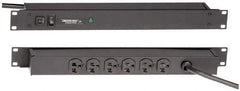 Wiremold - 6 Outlets, 120 Volts, 20 Amps, 6' Cord, Power Outlet Strip - 1 Circuits, Rack Mount, 5-15P NEMA Configuration, 19" Strip, cULus, UL Listed File 1449 - Industrial Tool & Supply