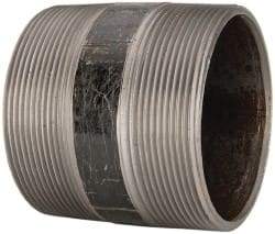 B&K Mueller - Schedule 40, 4" Diam x 4" Long Steel Black Pipe Nipple - Threaded - Industrial Tool & Supply