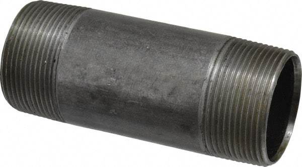 B&K Mueller - Schedule 40, 1-1/2" Diam x 4-1/2" Long Steel Black Pipe Nipple - Threaded - Industrial Tool & Supply