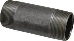 B&K Mueller - Schedule 40, 1-1/2" Diam x 4-1/2" Long Steel Black Pipe Nipple - Threaded - Industrial Tool & Supply