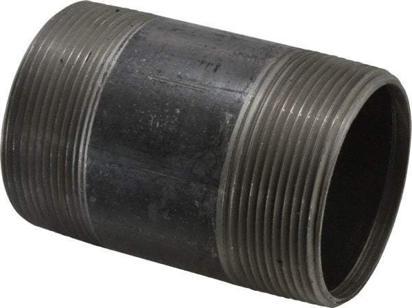 B&K Mueller - Schedule 40, 3" Diam x 5" Long Steel Black Pipe Nipple - Threaded - Industrial Tool & Supply
