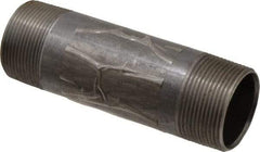 B&K Mueller - Schedule 40, 1-1/2" Diam x 5-1/2" Long Steel Black Pipe Nipple - Threaded - Industrial Tool & Supply