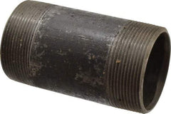 B&K Mueller - Schedule 40, 3" Diam x 6" Long Steel Black Pipe Nipple - Threaded - Industrial Tool & Supply