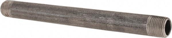 B&K Mueller - Schedule 40, 3/8" Diam x 7" Long Steel Black Pipe Nipple - Threaded - Industrial Tool & Supply
