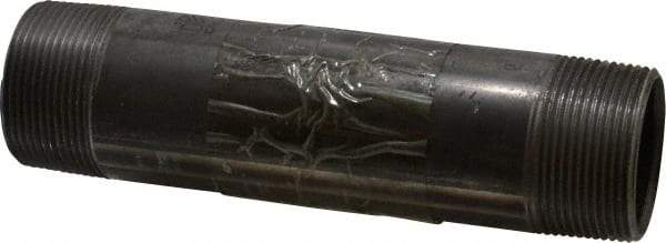 B&K Mueller - Schedule 40, 1-1/2" Diam x 7" Long Steel Black Pipe Nipple - Threaded - Industrial Tool & Supply