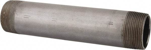 B&K Mueller - Schedule 40, 1-1/2" Diam x 8" Long Steel Black Pipe Nipple - Threaded - Industrial Tool & Supply