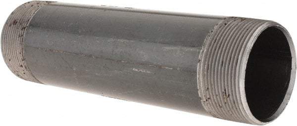 B&K Mueller - Schedule 40, 2" Diam x 8" Long Steel Black Pipe Nipple - Threaded - Industrial Tool & Supply