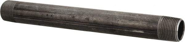 B&K Mueller - Schedule 40, 3/4" Diam x 9" Long Steel Black Pipe Nipple - Threaded - Industrial Tool & Supply