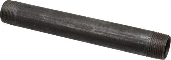 B&K Mueller - Schedule 40, 1" Diam x 9" Long Steel Black Pipe Nipple - Threaded - Industrial Tool & Supply