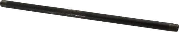 B&K Mueller - Schedule 40, 1/8" Diam x 10" Long Steel Black Pipe Nipple - Threaded - Industrial Tool & Supply