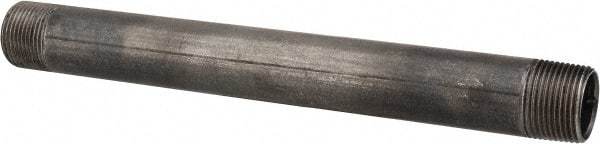 B&K Mueller - Schedule 40, 1" Diam x 11" Long Steel Black Pipe Nipple - Threaded - Industrial Tool & Supply