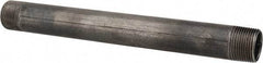 B&K Mueller - Schedule 40, 1" Diam x 11" Long Steel Black Pipe Nipple - Threaded - Industrial Tool & Supply