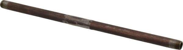 B&K Mueller - Schedule 40, 1/4" Diam x 12" Long Steel Black Pipe Nipple - Threaded - Industrial Tool & Supply