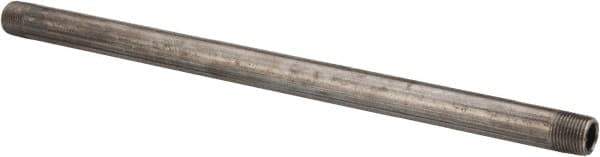 B&K Mueller - Schedule 40, 3/8" Diam x 12" Long Steel Black Pipe Nipple - Threaded - Industrial Tool & Supply