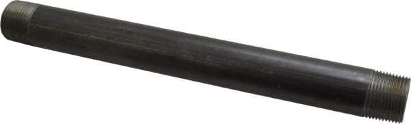 B&K Mueller - Schedule 40, 1" Diam x 12" Long Steel Black Pipe Nipple - Threaded - Industrial Tool & Supply