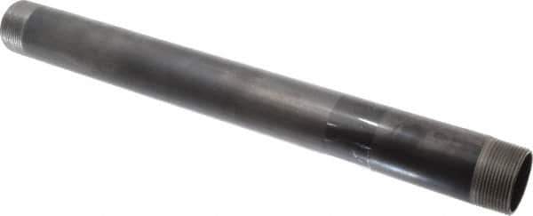 B&K Mueller - Schedule 40, 1-1/2" Diam x 18" Long Steel Black Pipe Nipple - Threaded - Industrial Tool & Supply