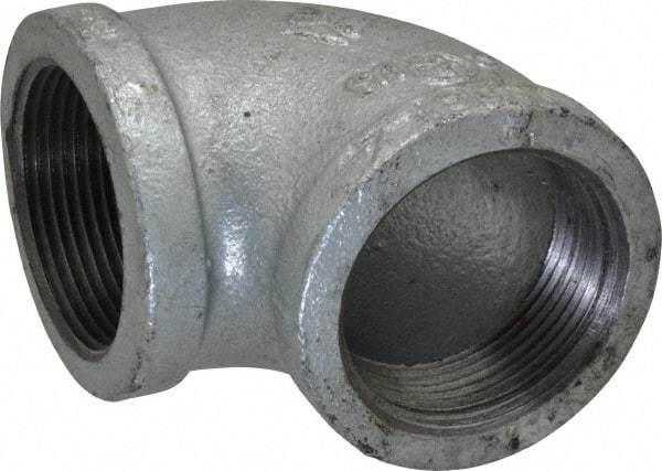 Value Collection - Class 150, 1-1/2" Galvanized Pipe 90° Elbow - Threaded, Malleable Iron - Industrial Tool & Supply