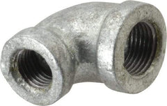 B&K Mueller - Class 150, 3/8 x 1/4" Galvanized Pipe 90° Reducing Elbow - Threaded, Malleable Iron - Industrial Tool & Supply