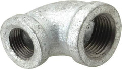 B&K Mueller - Class 150, 1/2 x 3/8" Galvanized Pipe 90° Reducing Elbow - Threaded, Malleable Iron - Industrial Tool & Supply