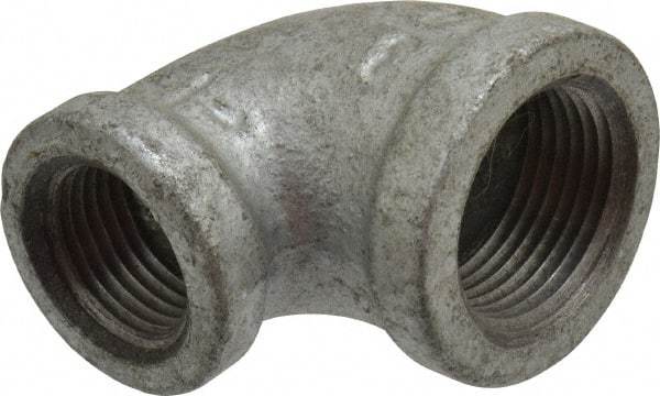 B&K Mueller - Class 150, 3/4 x 1/2" Galvanized Pipe 90° Reducing Elbow - Threaded, Malleable Iron - Industrial Tool & Supply