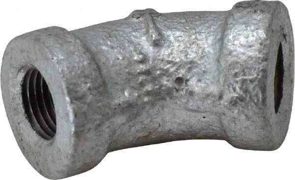 B&K Mueller - Class 150, 1/8" Galvanized Pipe 45° Elbow - Threaded, Malleable Iron - Industrial Tool & Supply